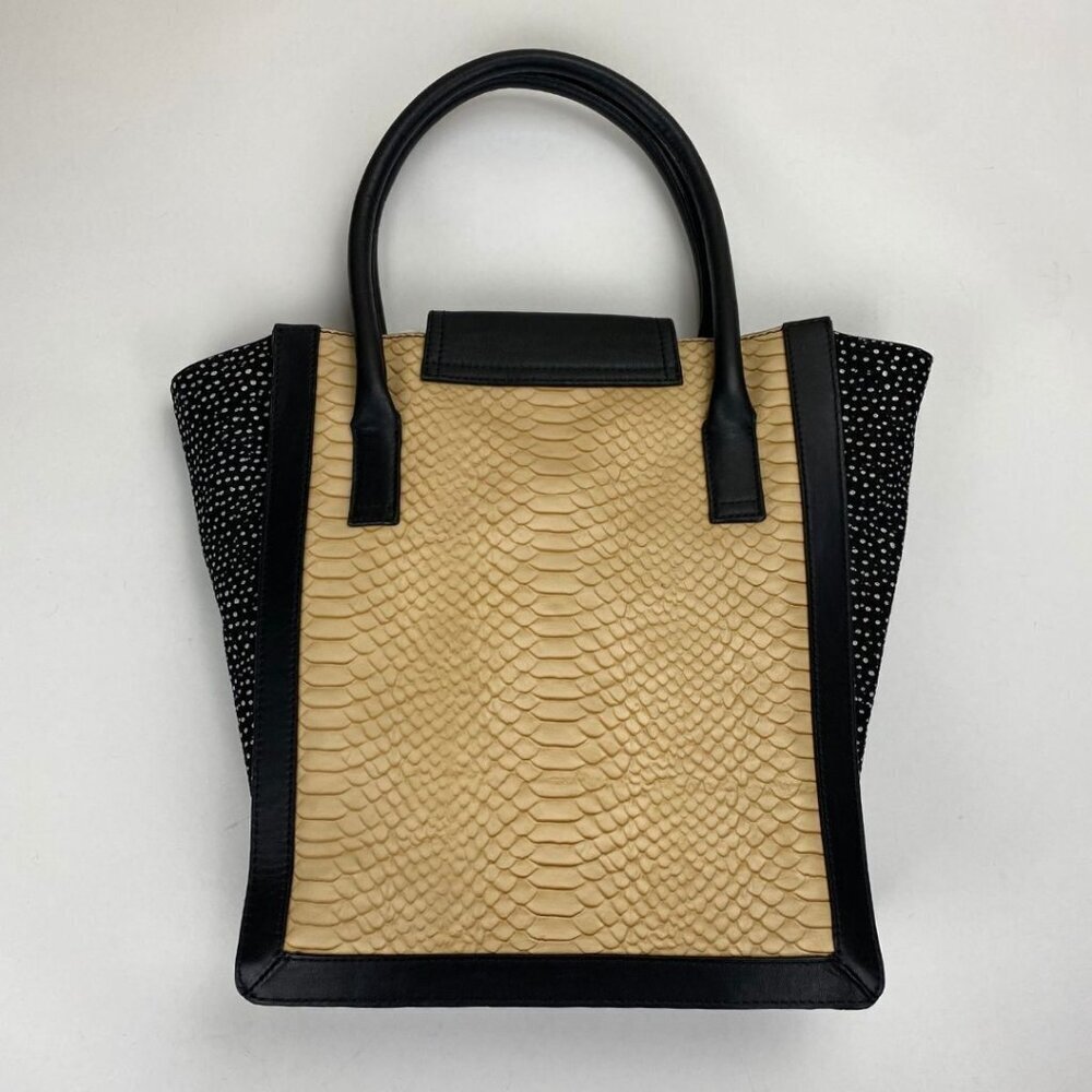 LOEFFLER RANDALL Junior Work Tote Embossed Snake Leather Bag - Picture 3 of 12